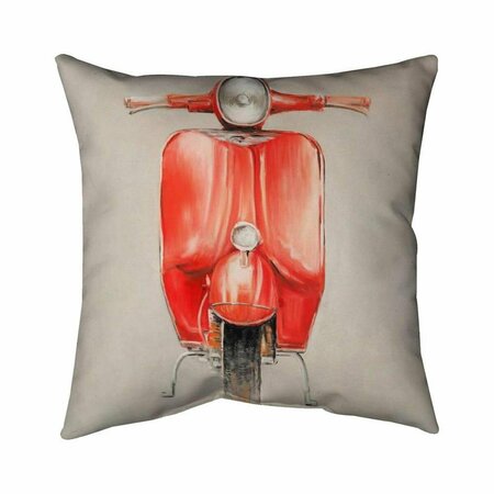 BEGIN HOME DECOR 26 x 26 in. Small Red Moped-Double Sided Print Indoor Pillow 5541-2626-TR48